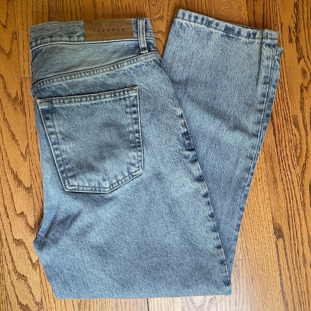 Topshop Women’s Light Blue Straight Jeans